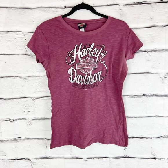 Harley-Davidson Women's Brown Graphic Tee XL Short Sleeve Casual - Picture 2 of 8